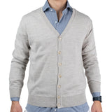 Cardigan Pitone Misto Lana Beige