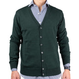 Cardigan Pitone Misto Lana Verde British