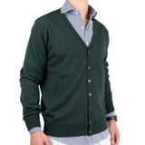 Cardigan Pitone Misto Lana Verde British