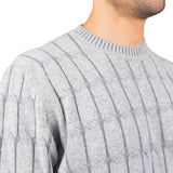 Maglione Pitone Girocollo Treccia Grigio