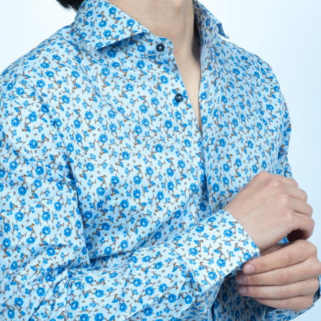 Camicia Langella Fiorellino Azzurro