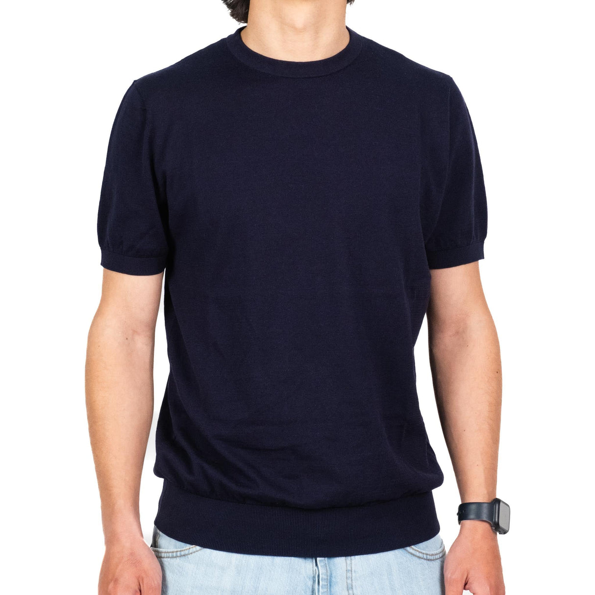 T-Shirt Pitone In Seta Blu