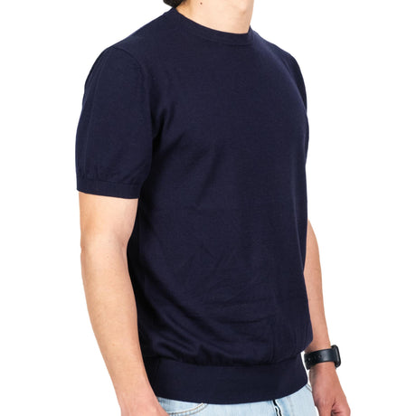 T-Shirt Pitone In Seta Blu