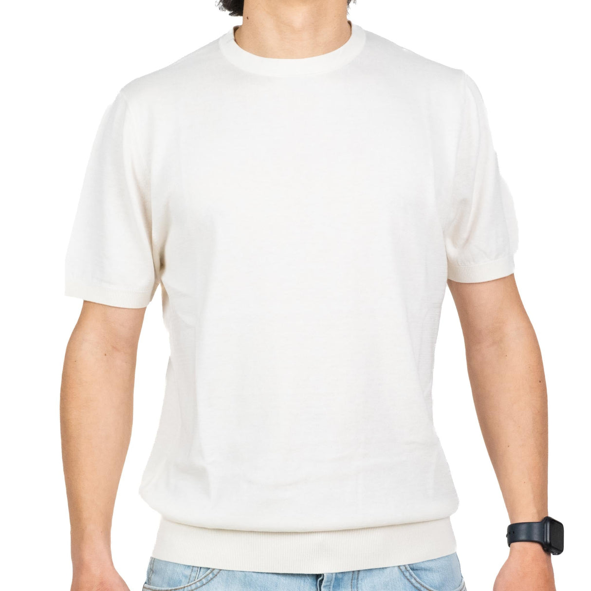 T-Shirt Pitone In Seta Panna