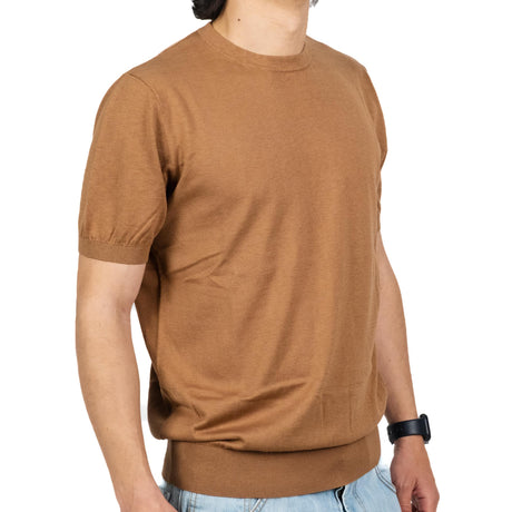 T-Shirt Pitone In Seta Tabacco