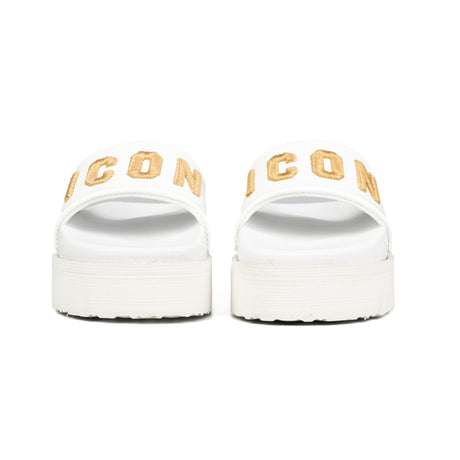 Icon Ciabatta Platform Bianco/Oro IC03859