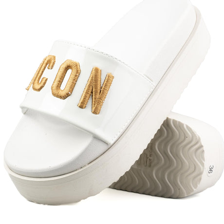 Icon Ciabatta Platform Bianco/Oro IC03859