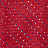 Cravatta In Seta Micro Vela Rosso