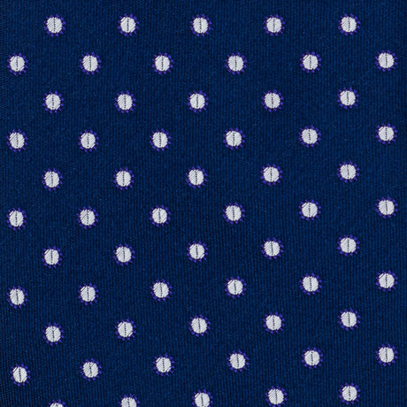 Cravatta In Seta Pois Grande Blu