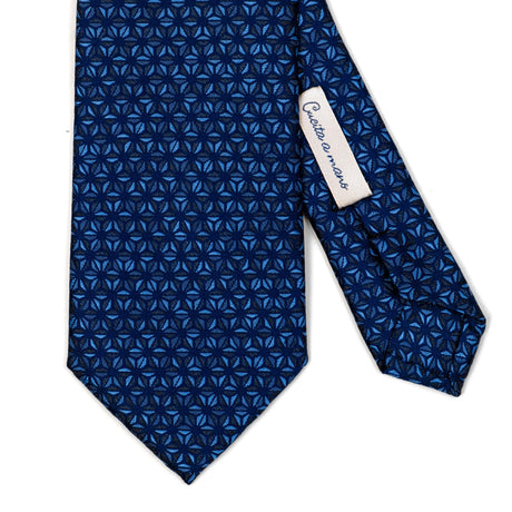 Cravatta In Seta Quadrifoglio Blu