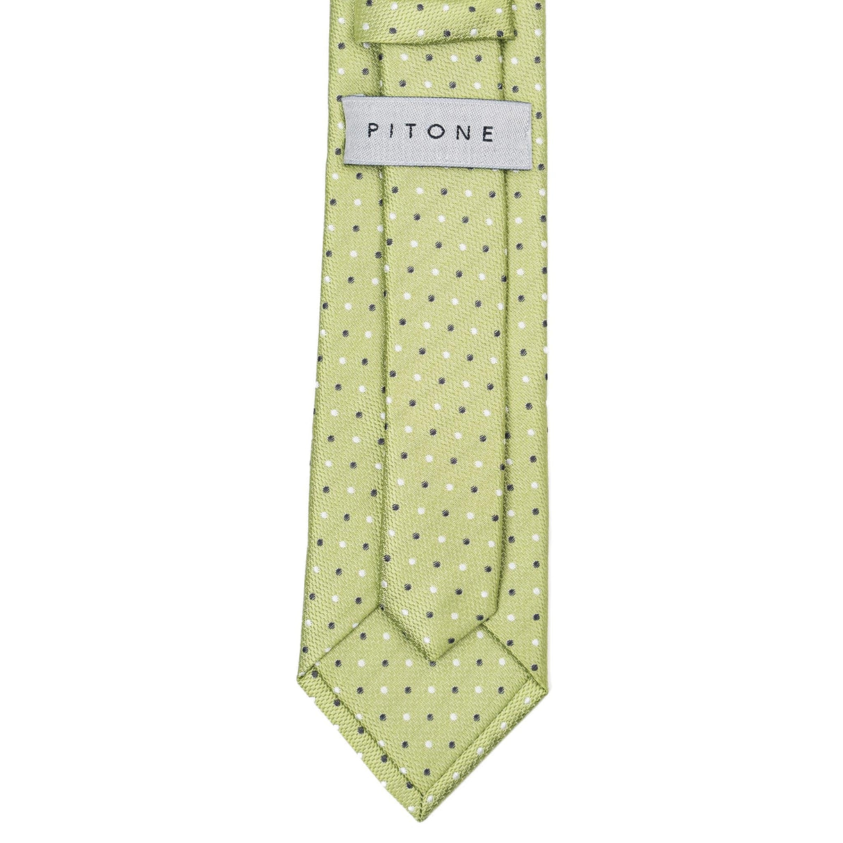 Cravatta In Seta Pois Verde Mela