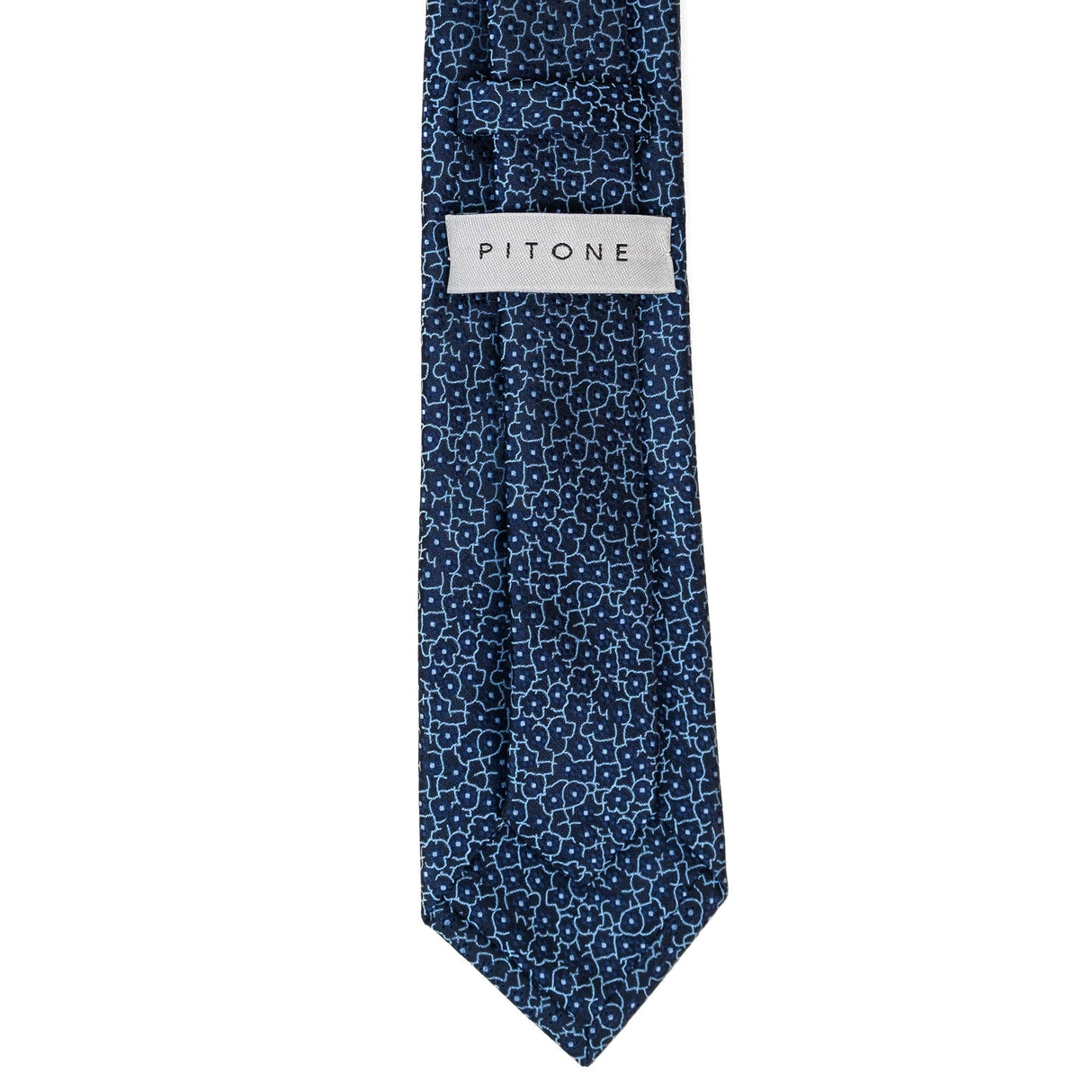 Cravatta In Seta Fiore Astratto Blu/Azzurro