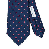 Cravatta In Seta Mini Fiore Blu/Rosso