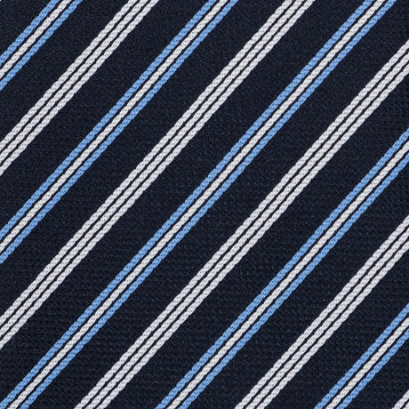 Cravatta In Seta Riga Diagonale Blu/Cielo