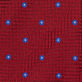 Cravatta In Seta Fiorellino Rosso/Azzurro