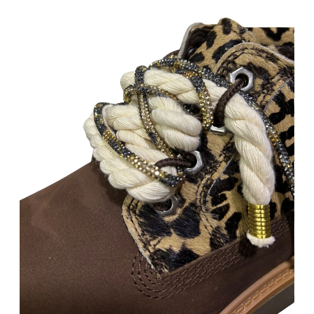 Timberland Stivaletto Platform Stone Street Marrone Corda e Brillantino Leopardo TB0A43RR EM5