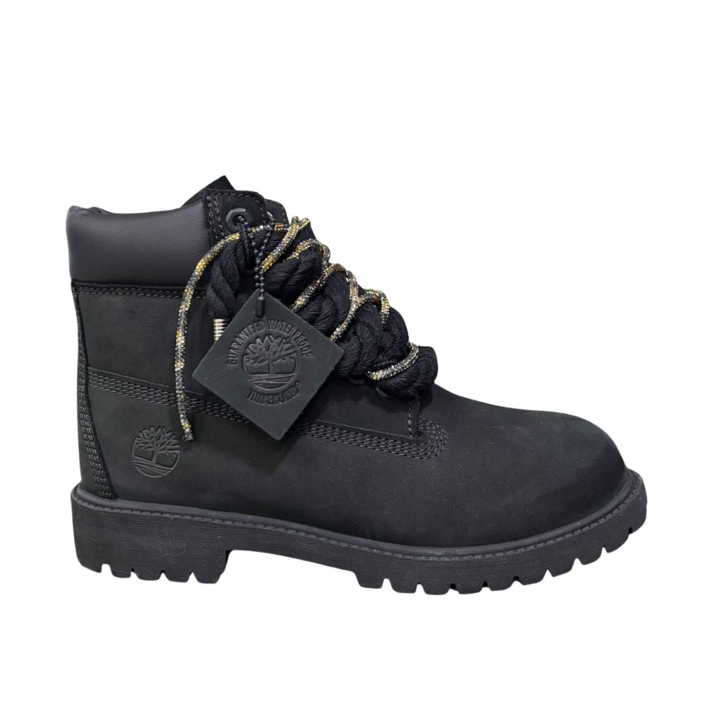 Timberland Stivaletto Stringato Nero Corda Brillantini Leopardo 0129070011