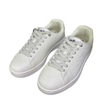 Sneakers bianche da donna Ellesse in pelle con inserti argento sul tallone, logo laterale.