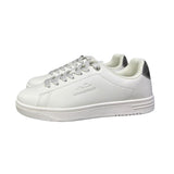 Sneakers bianche da donna Ellesse in pelle con inserti argento sul tallone, logo laterale.