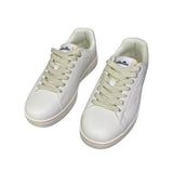 Sneakers bianche da donna Ellesse in pelle con inserti oro  sul tallone, logo laterale.