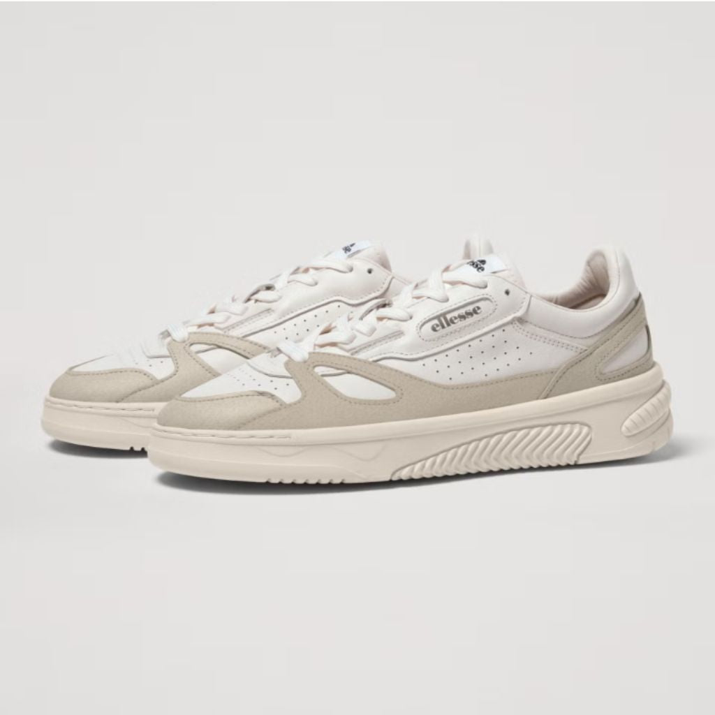 Sneakers unisex Ellesse LS914 in pelle e suede color beige con lacci coordinati e logo Ellesse sulla linguetta