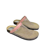 Mule Gagliotta GC in pelle rosa con rete glitterata multicolor, suola sughero.