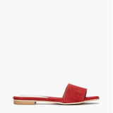 Ciabatta flat Gagliotta in camoscio rosso, design minimal, tacco basso 2 cm.