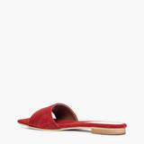 Ciabatta flat Gagliotta in camoscio rosso, design minimal, tacco basso 2 cm.