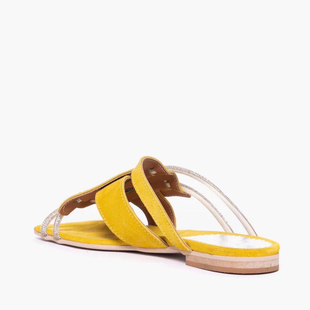 Ciabatta flat Gagliotta in camoscio giallo