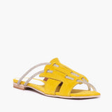 Ciabatta flat Gagliotta in camoscio giallo