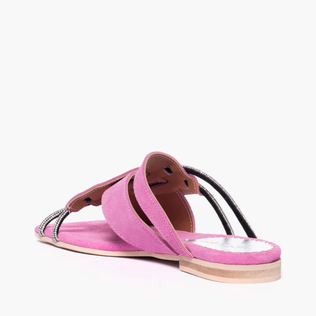 Ciabatta flat Gagliotta in camoscio rosa