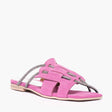 Ciabatta flat Gagliotta in camoscio rosa