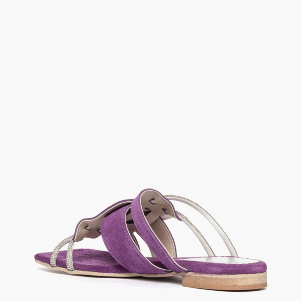 Ciabatta flat Gagliotta in camoscio viola