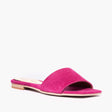 Ciabatta flat Gagliotta in camoscio fucsia, design minimal, tacco basso 2 cm.