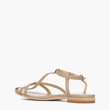 Sandalo da donna in pelle beige