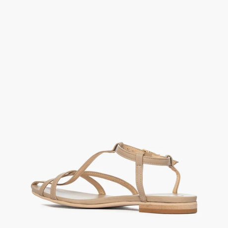 Sandalo da donna in pelle beige