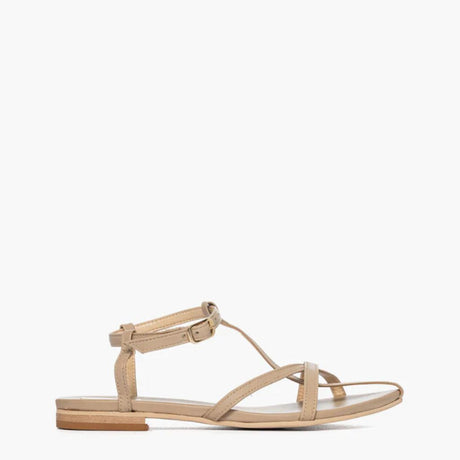 Sandalo da donna in pelle beige