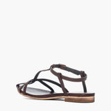 Sandalo da donna in pelle marrone scuro