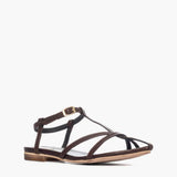 Sandalo da donna in pelle marrone scuro