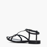 Sandalo da donna in pelle nera