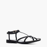 Sandalo da donna in pelle nera