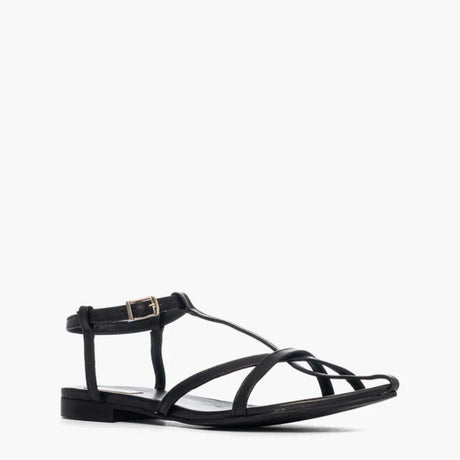 Sandalo da donna in pelle nera