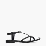 Sandalo da donna in pelle nera