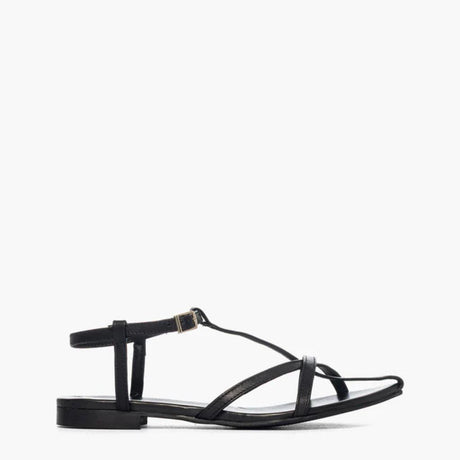 Sandalo da donna in pelle nera