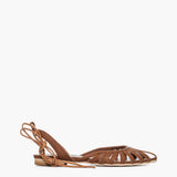Sandalo flat Gagliotta in pelle cuoio