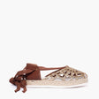 Espadrillas Gagliotta in glitter oro e pelle cuoio