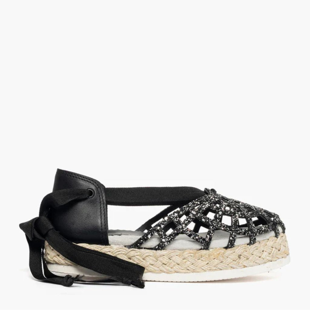 Espadrillas Gagliotta in glitter nero