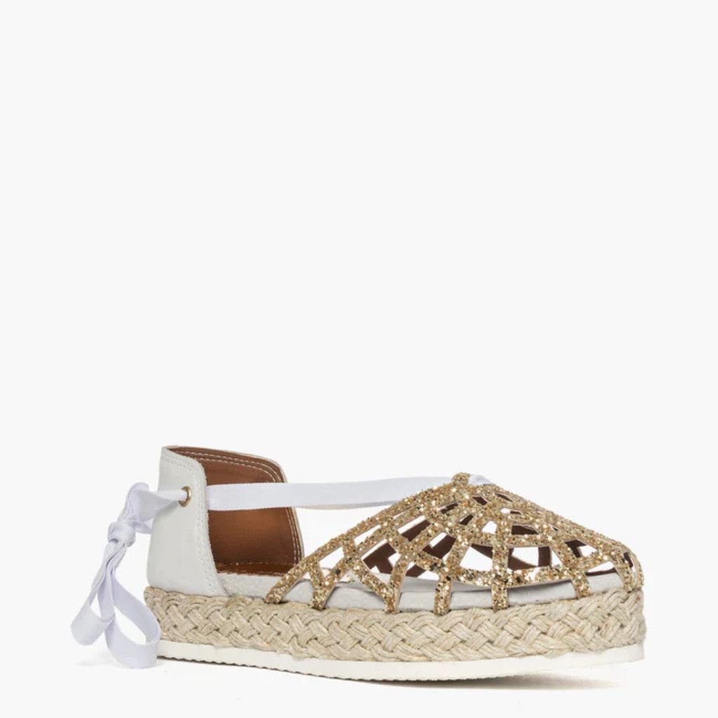 Espadrillas Gagliotta in glitter oro