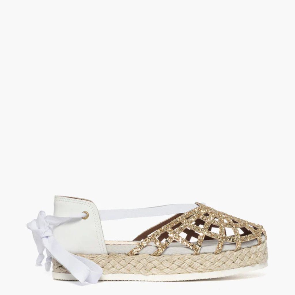 Espadrillas Gagliotta in glitter oro