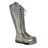 Sneaker boot cuissarde bianco vintage con cerniera interna
